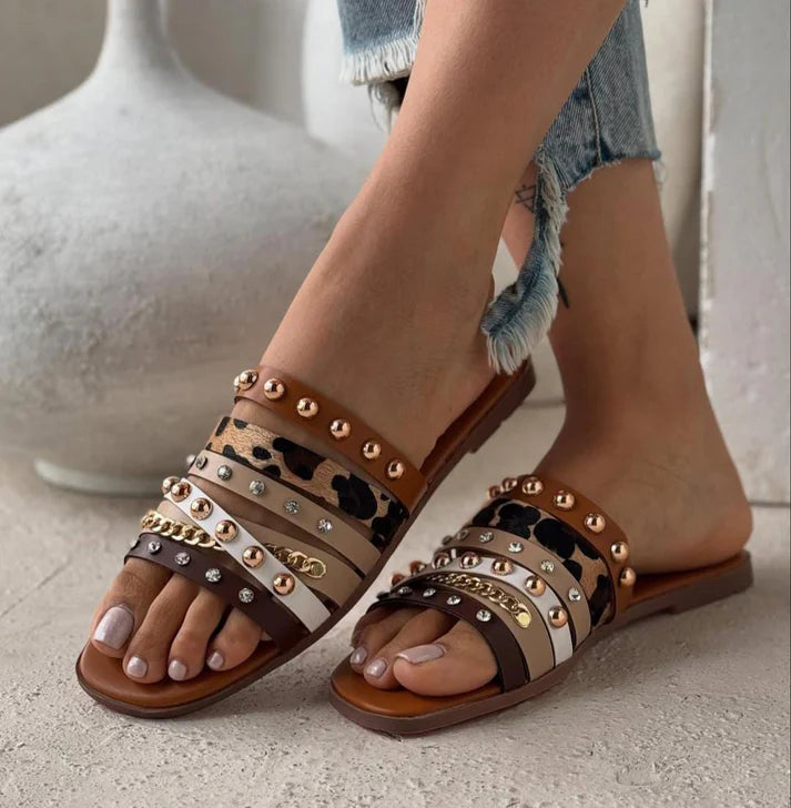 Studded Glam Slides