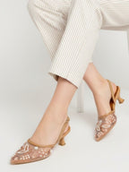 ZR Net Pearl Embroidery Heel