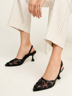 ZR Net Pearl Embroidery Heel