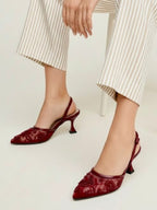 ZR Net Pearl Embroidery Heel