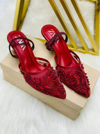 ZR Net Pearl Embroidery Heel