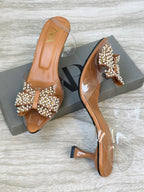 ZARA EMB BOW HEELS*